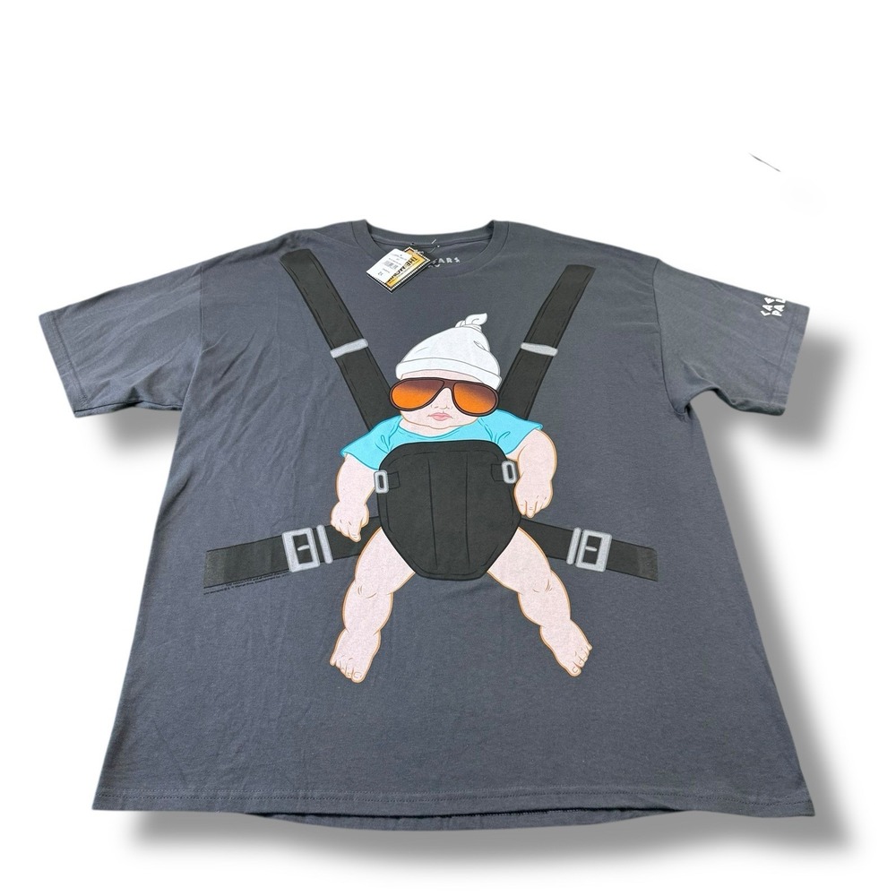 NWT Caesars Palace The Hangover Baby Carlos Carrier Gray T-Shirt Funny Sz 2XL